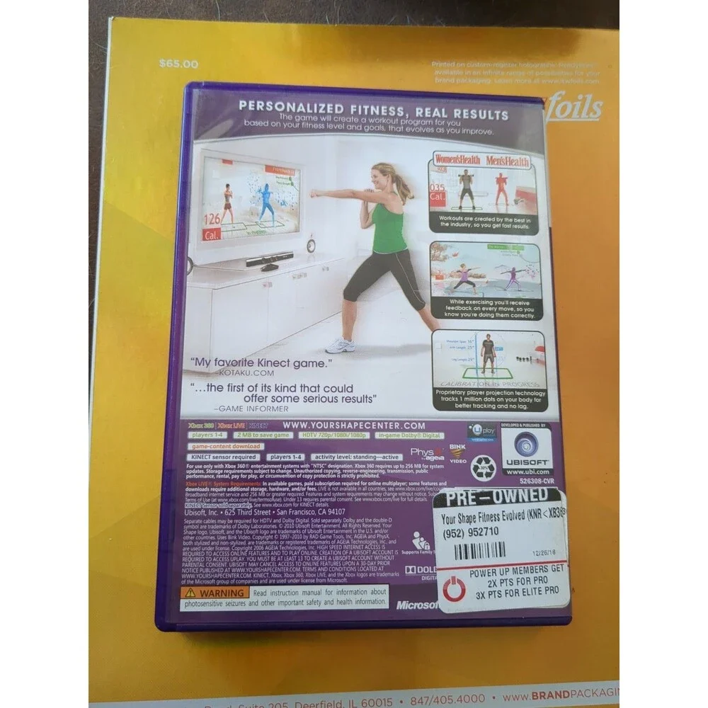 Your Shape: Fitness Evolved Microsoft Xbox 360 CIB & Tested